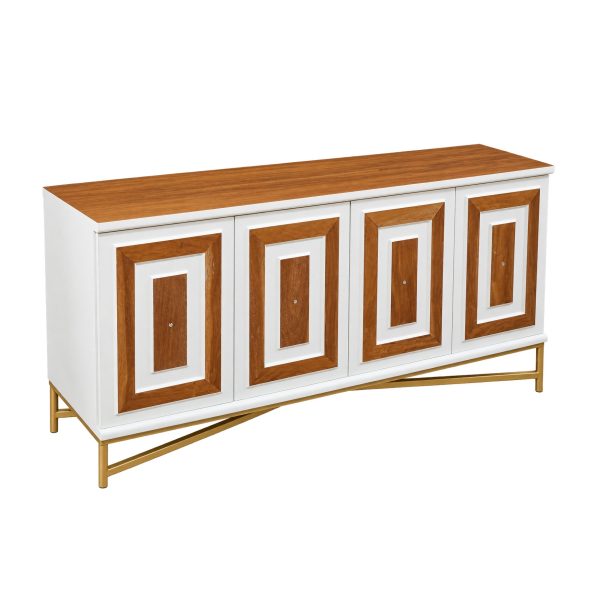 Cavello mahogany sideboard with geometric doors and gold-tone legs in Malaysia
