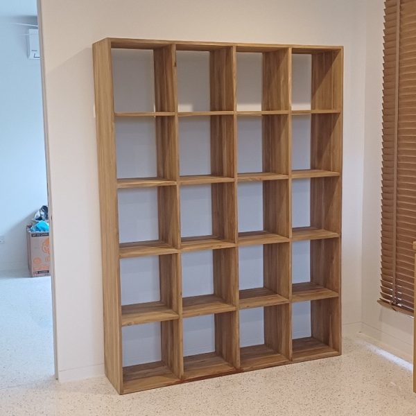 Perfect Fusion four column teak bookshelf and room divider