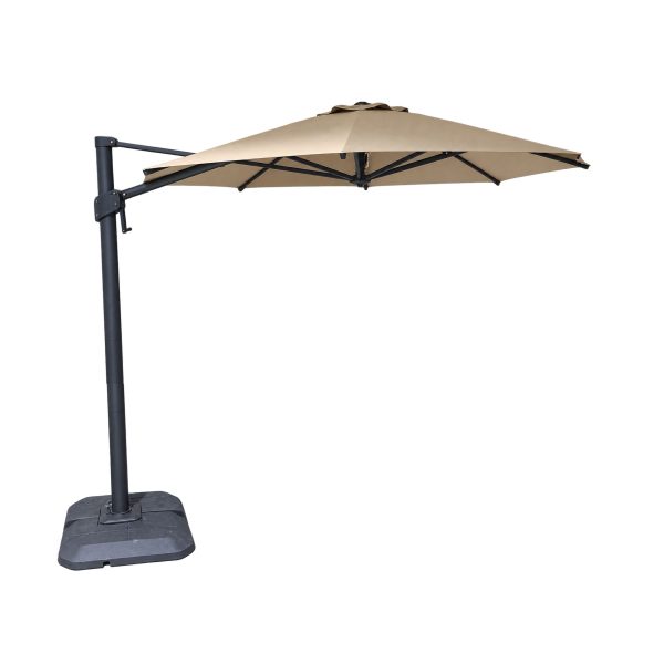 SOLVANA aluminium cantilever parasol with beige canopy for outdoor shade