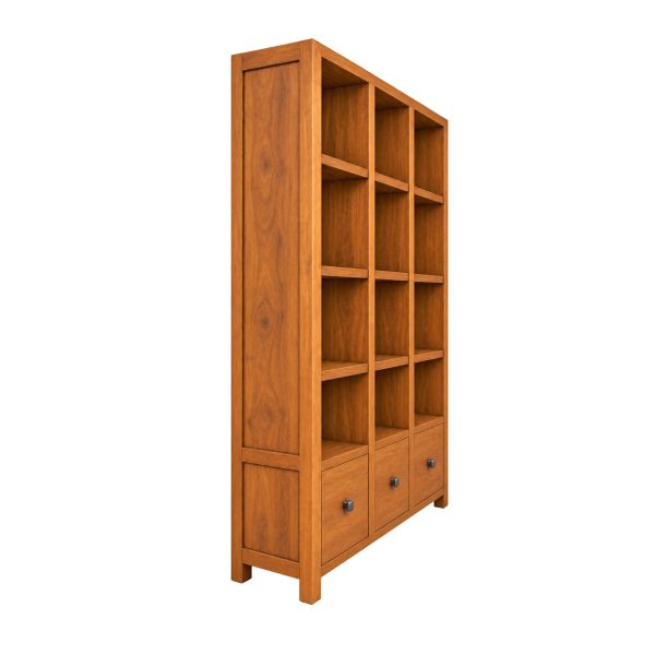 Detailed teak shelving and drawer construction for luxury interiors