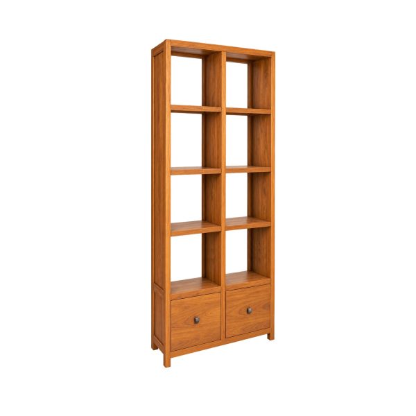 Teak bookshelf room divider for luxury interiors in Kuala Lumpur